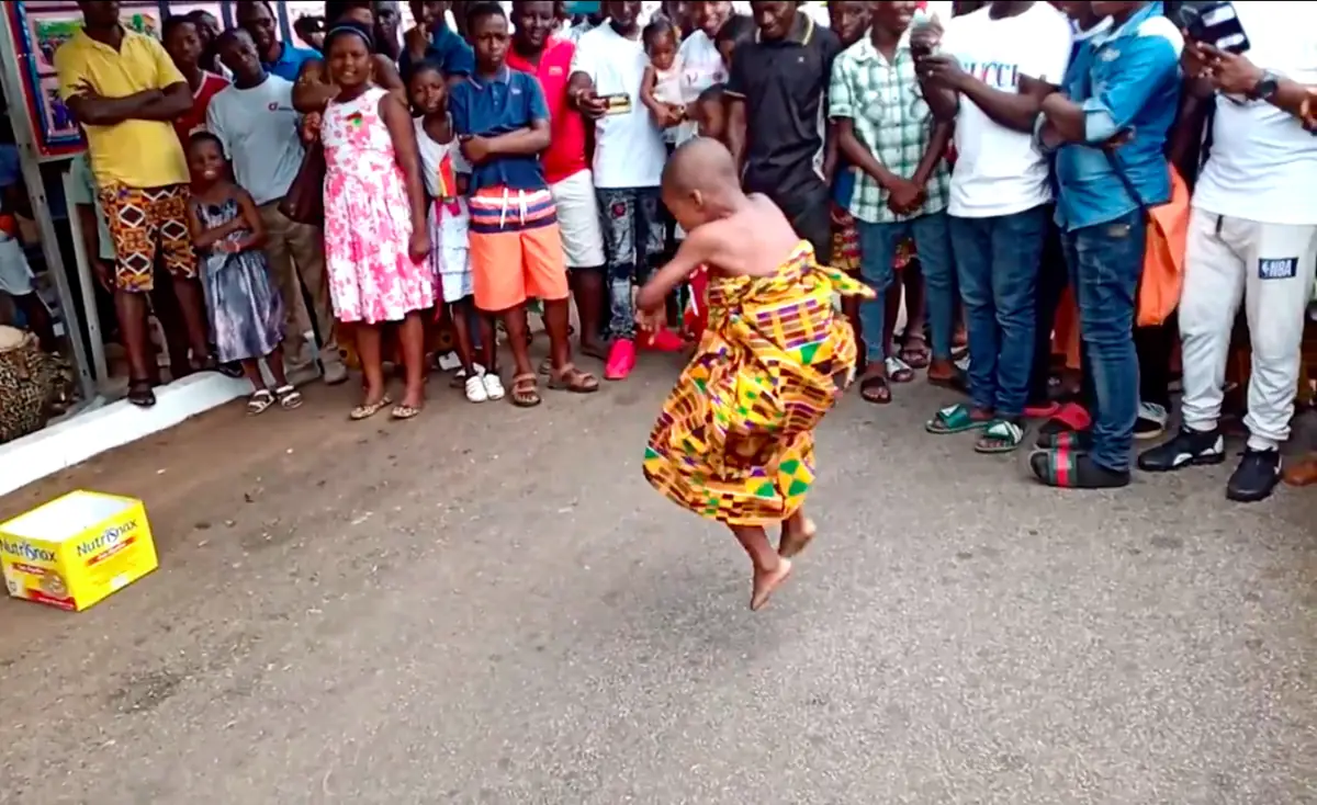 A young Adowa dancer at Ghana’s Independence Day celebration in Kumasi